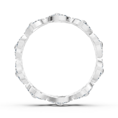 Bague diamant en forme de larme luxueuse en or blanc 14 carats avec diamants de laboratoire