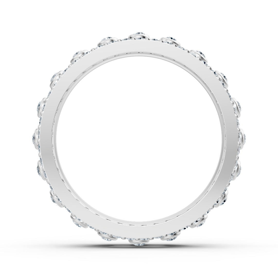Bague à double anneau en or blanc avec diamants de laboratoire – Bijoux haut de gamme de Rosy Lab Diamonds