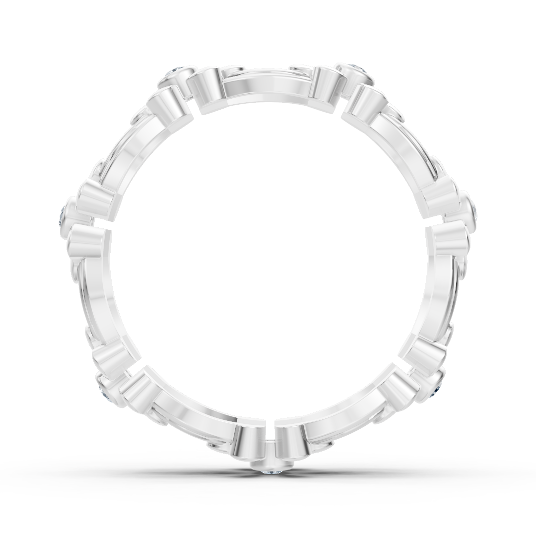 Bague fleur en or blanc avec diamants de laboratoire - Bijoux haut de gamme de Rosy Lab Diamonds