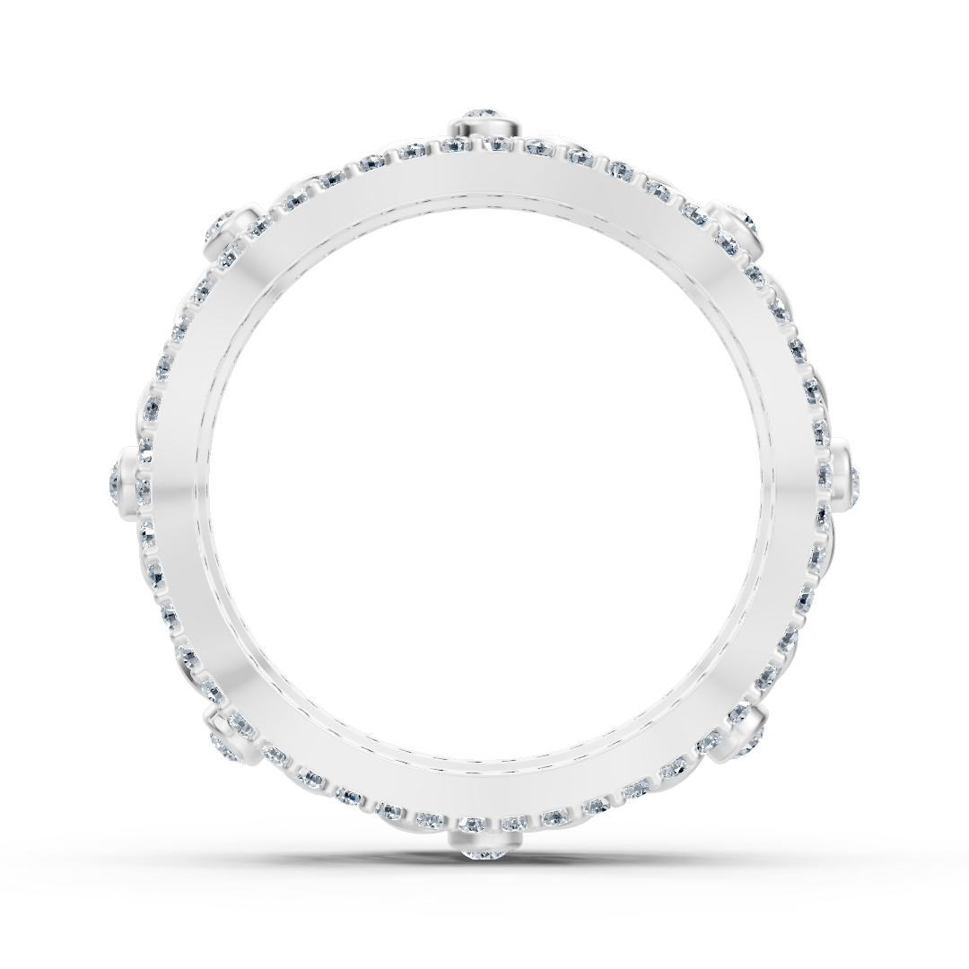 Bague en or blanc avec structure florale et diamants de laboratoire - des Bijoux haut de gamme de Rosy Lab Diamonds