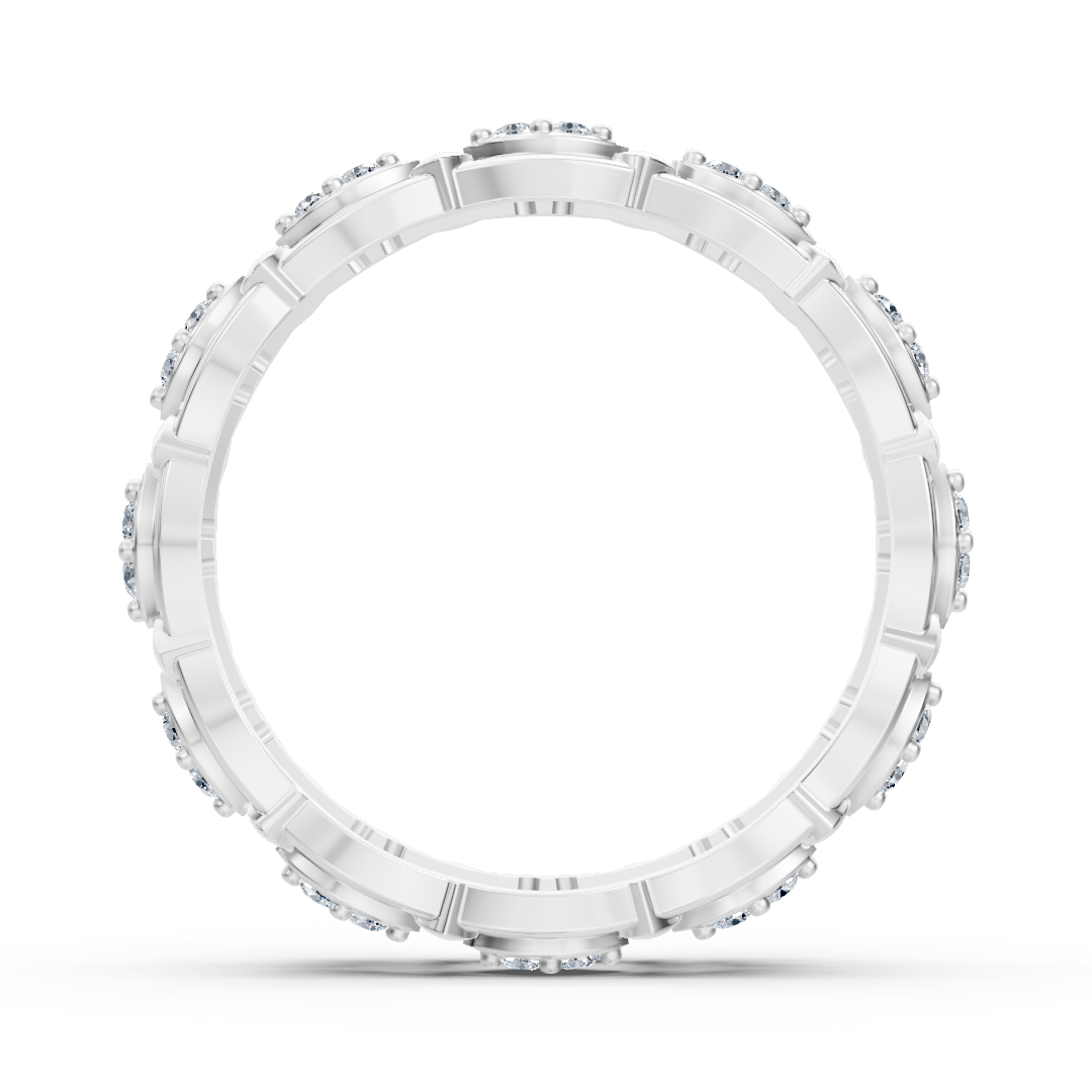 Birgie 14K White Gold Diamond Eternity Ring - Timeless Marquise Elegance