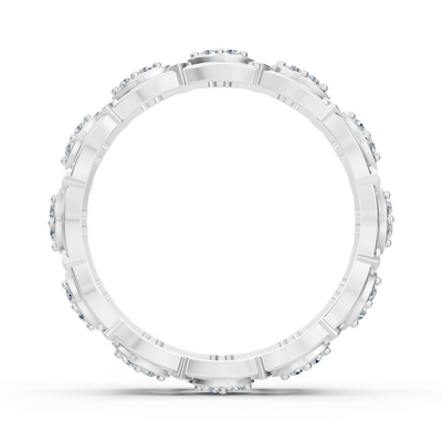Birgie 14K White Gold Diamond Eternity Ring - Timeless Marquise Elegance