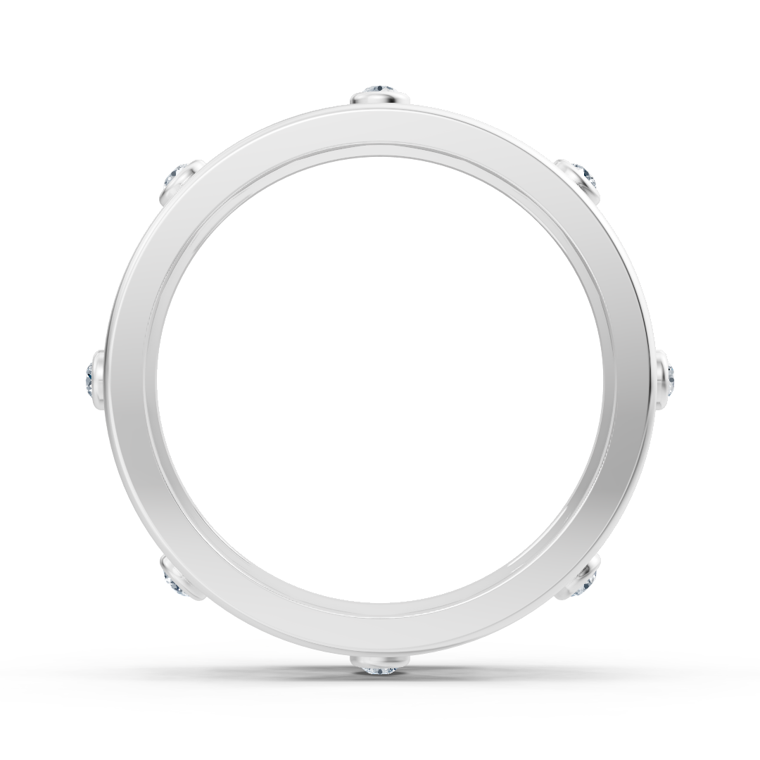 Bague en or blanc avec ornements en forme de cœur et diamants de laboratoire – Bijoux haut de gamme de Rosy Lab Diamonds