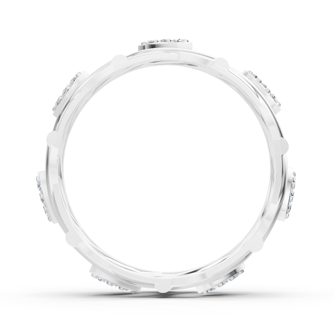 White gold ring with a curved design and lab-grown diamonds – high-quality Jewelry from Rosy Lab Diamonds