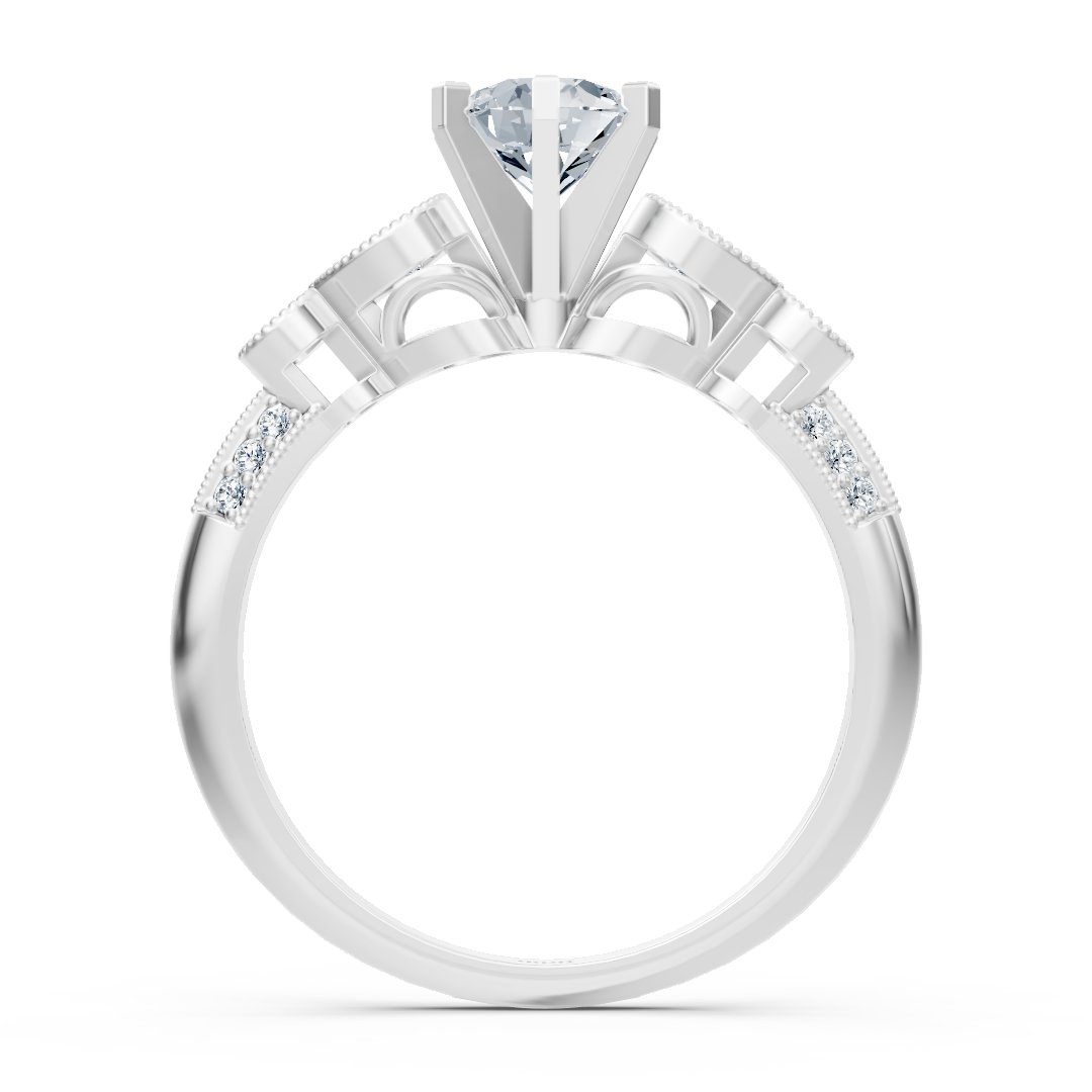 Ring mit Diamant & Labordiamanten in 14K Weißgold | Rosy – hochwertiger Schmuck von Rosy Lab Diamonds