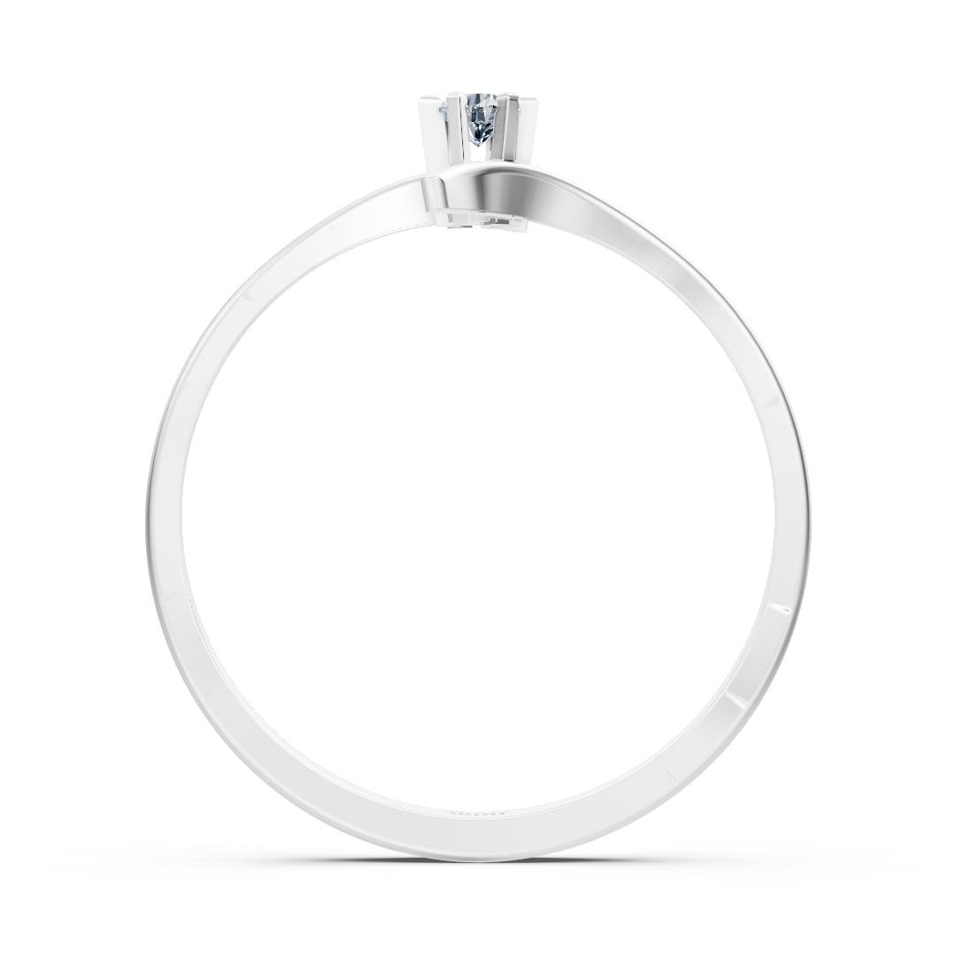 Elegant White Gold solitaire ring with round diamond – 0.05 ct – high-quality Jewelry by Rosy Lab Diamonds