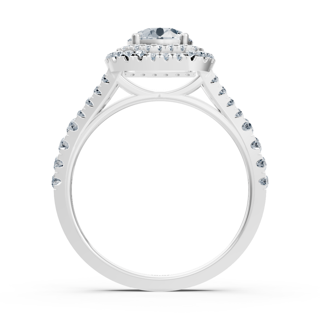 Bague de fiançailles raffinée en Or Blanc avec diamants Taille Brillant Rond – 14 K – Bijoux haut de gamme de Rosy Lab Diamonds