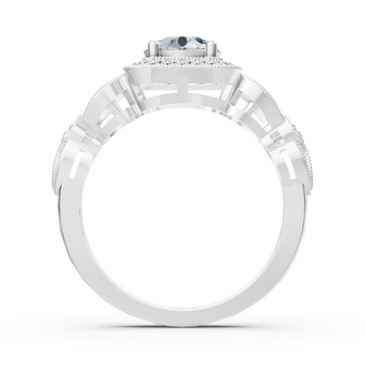 Verspielter Diamantring aus Weißgold mit Rundschliff – 14K