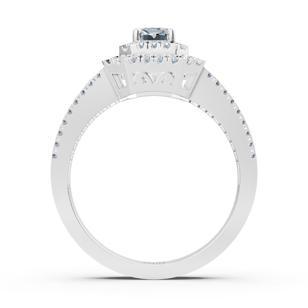 Bague en or blanc étincelant avec Saphir et diamants – Bijoux haut de gamme de Rosy Lab Diamonds