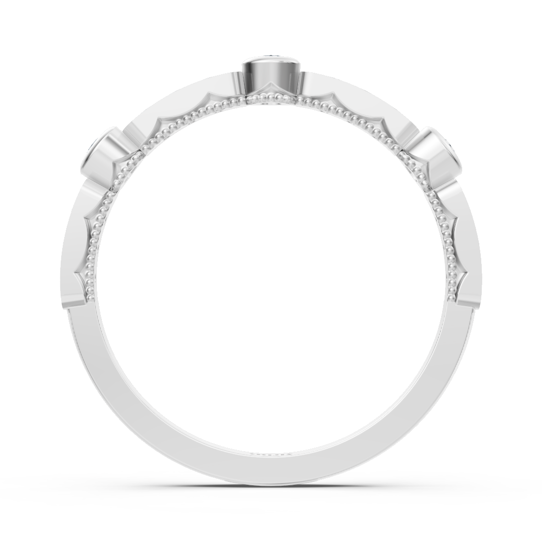 Geometrik pırlanta montürlü zarif Beyaz Altın yüzük – Rosy Lab Diamonds’tan yüksek kaliteli Mücevher