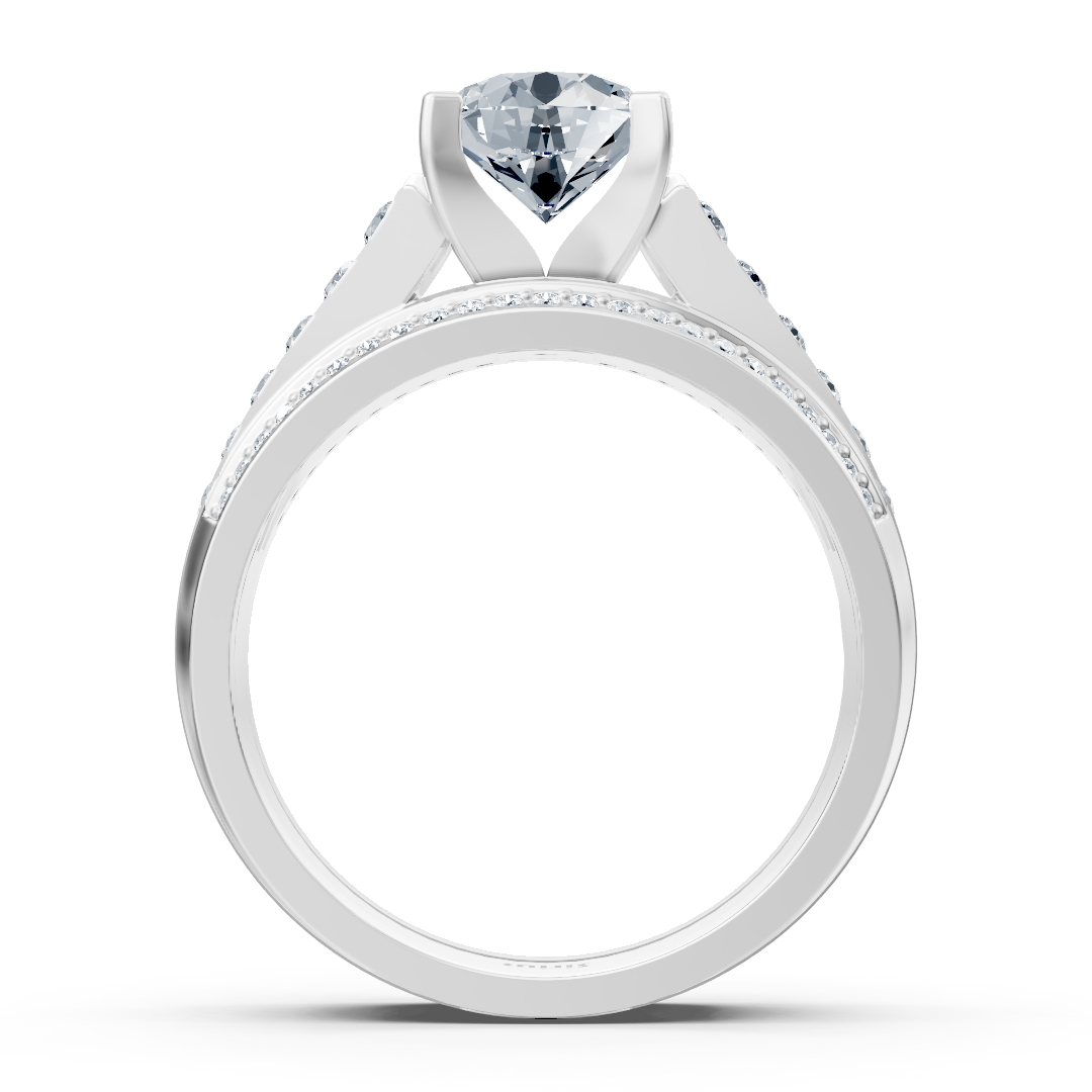 Yellow gold ring with 1.50 ct. lab diamond in timeless design