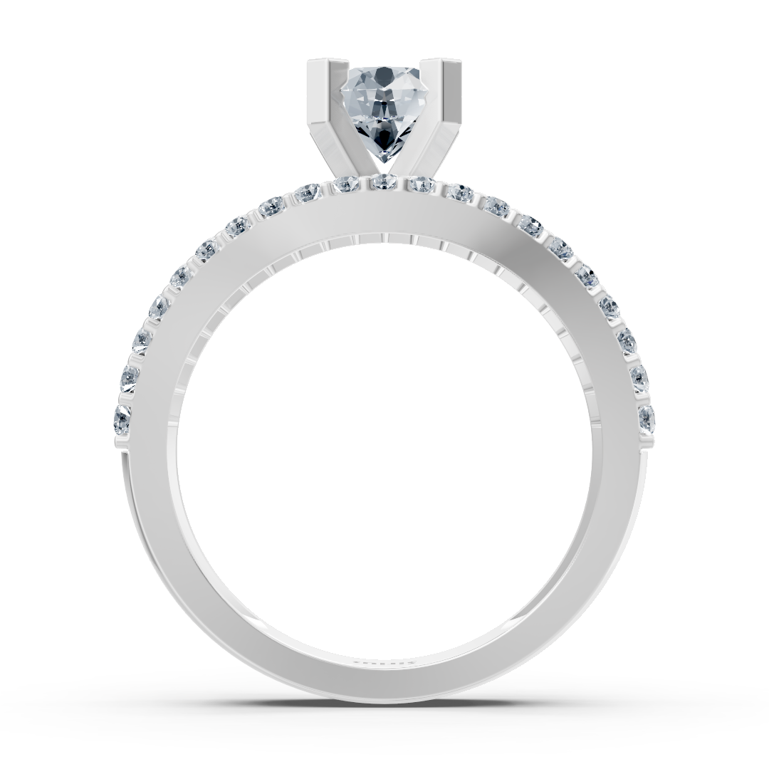 White gold ring with 1.50 ct. pavé-set lab-created diamonds