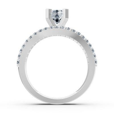 White gold ring with 1.50 ct. pavé-set lab-created diamonds