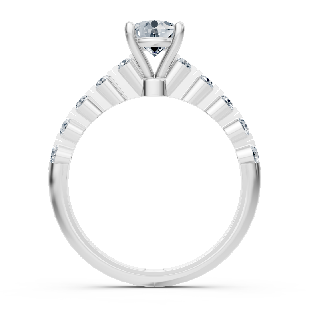 Half Eternity & Solitaire Diamond Ring White Gold – high-quality Jewelry from Rosy Lab Diamonds