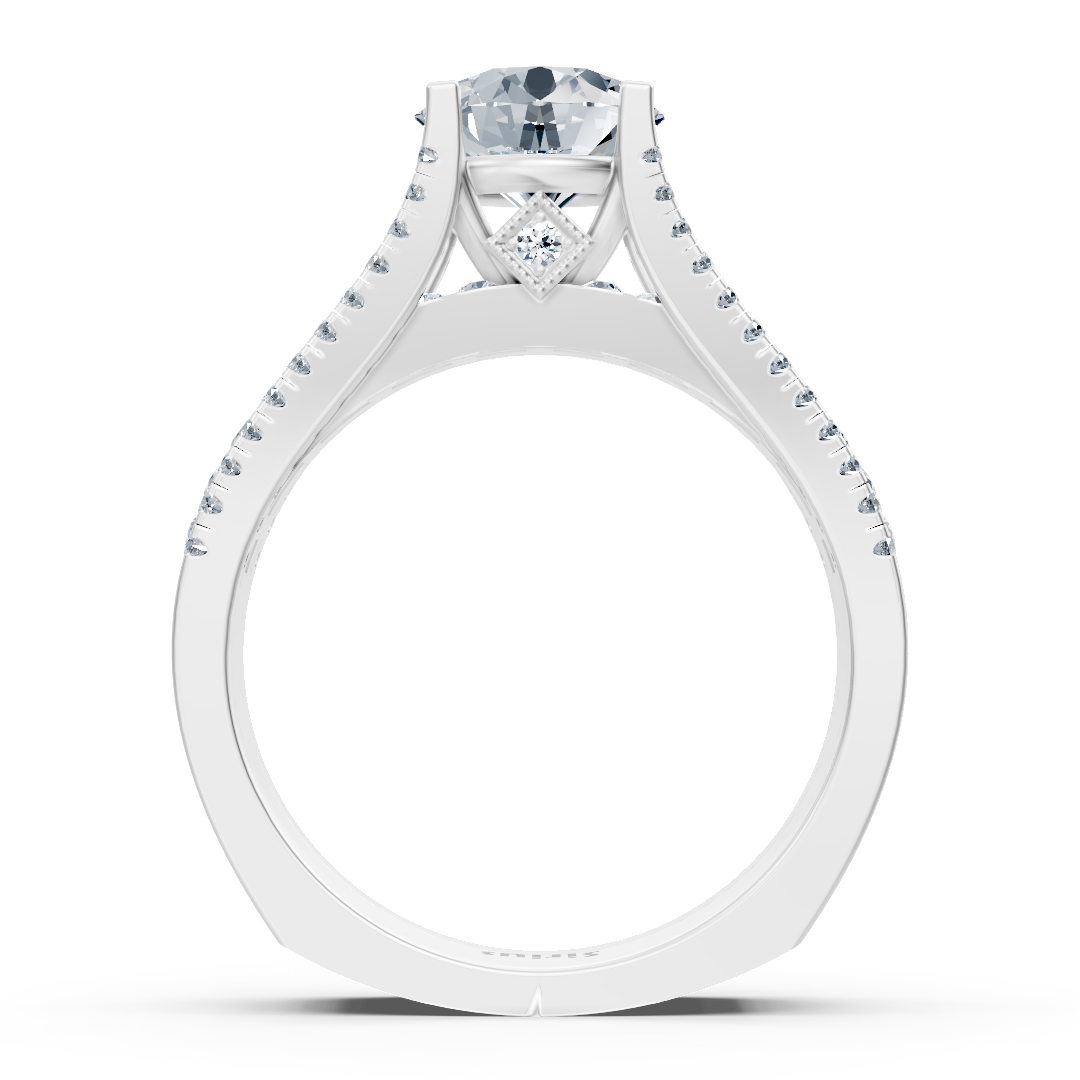 Exclusive white gold ring with white topaz & diamonds