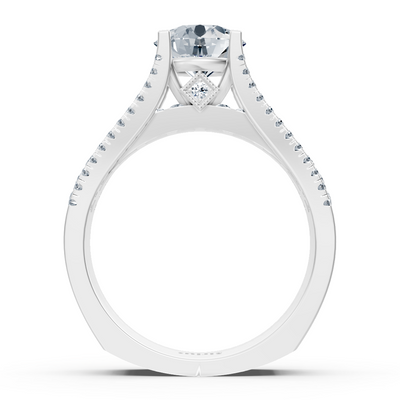 Exclusive white gold ring with white topaz & diamonds