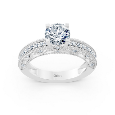 14 carat white gold round cut diamond ring