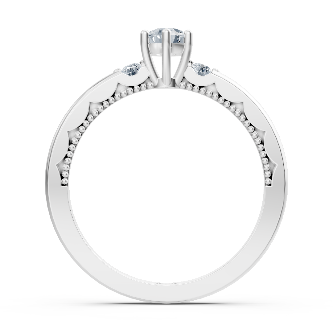 Ring mit Diamant & Labordiamanten in 14K Weißgold | Rosy – hochwertiger Schmuck von Rosy Lab Diamonds