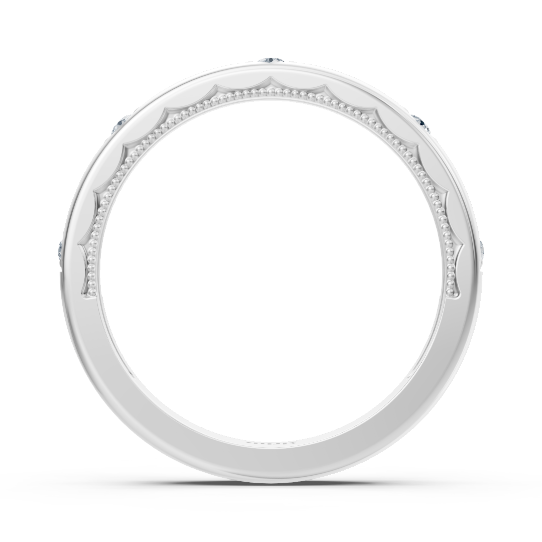 Bague en or blanc au design courbé avec des diamants de laboratoire – Bijoux haut de gamme de Rosy Lab Diamonds