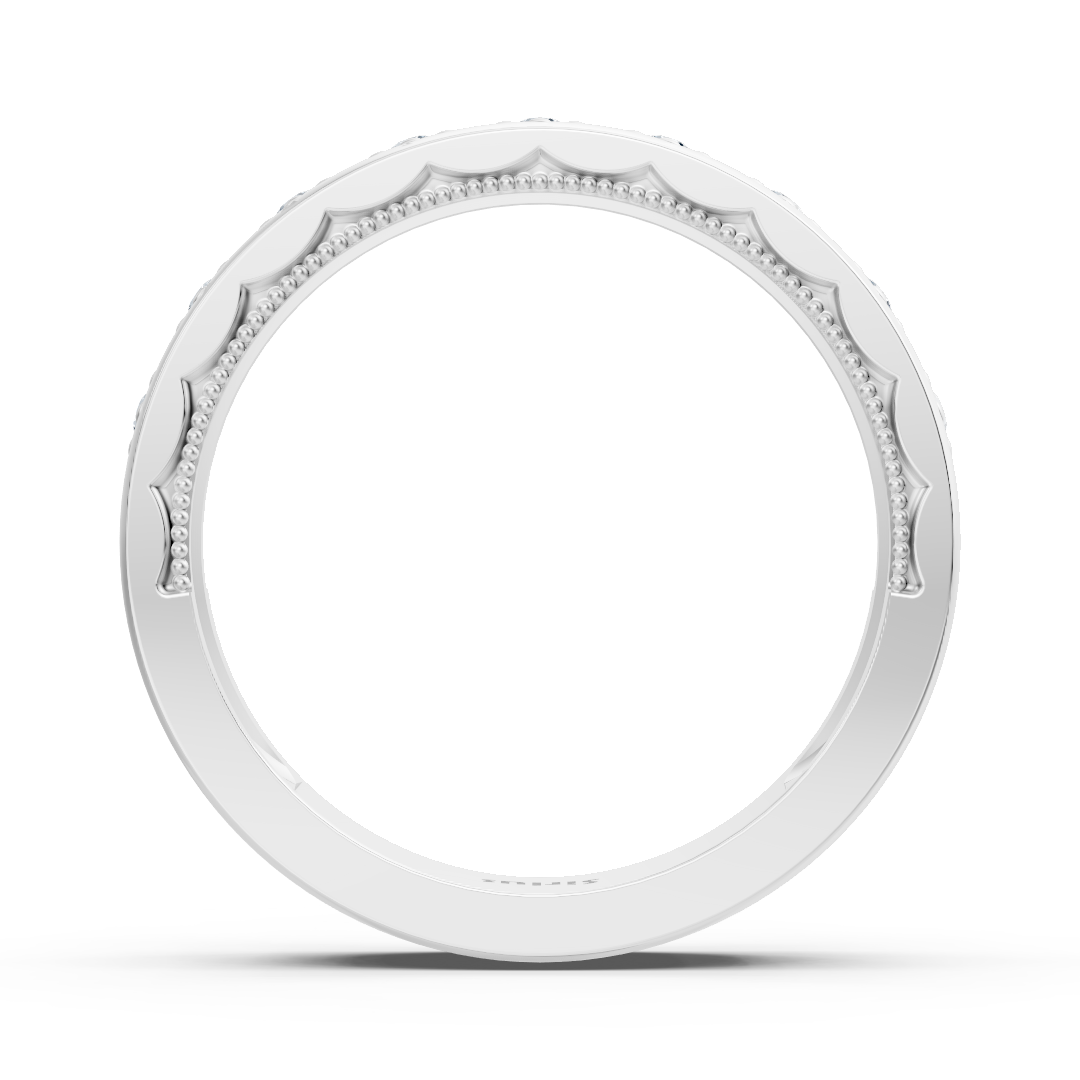 Bague en or blanc sertie de diamants de laboratoire carrés – Bijoux haut de gamme de Rosy Lab Diamonds