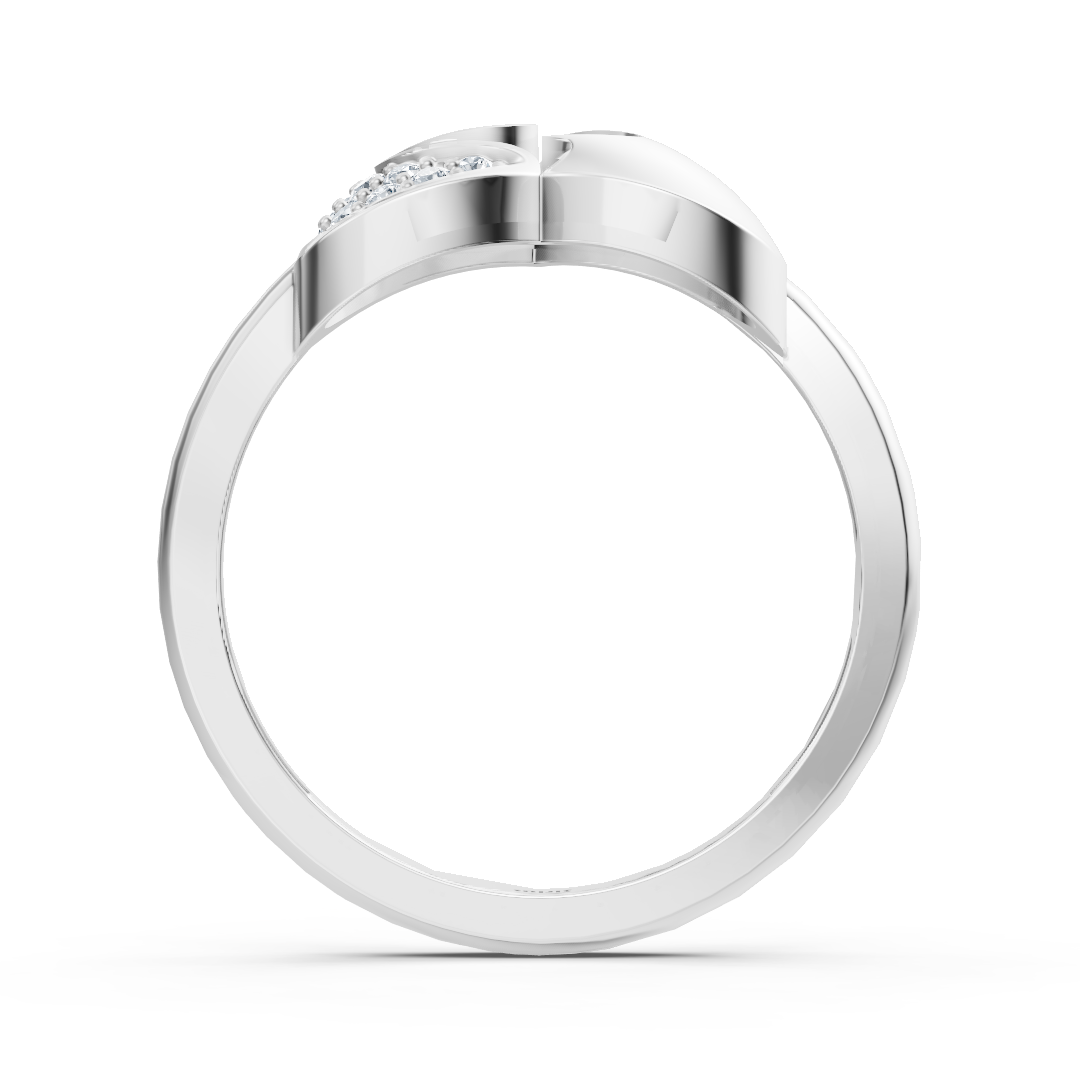 Ring mit Diamant & Labordiamanten in 14K Weißgold | Rosy – hochwertiger Schmuck von Rosy Lab Diamonds