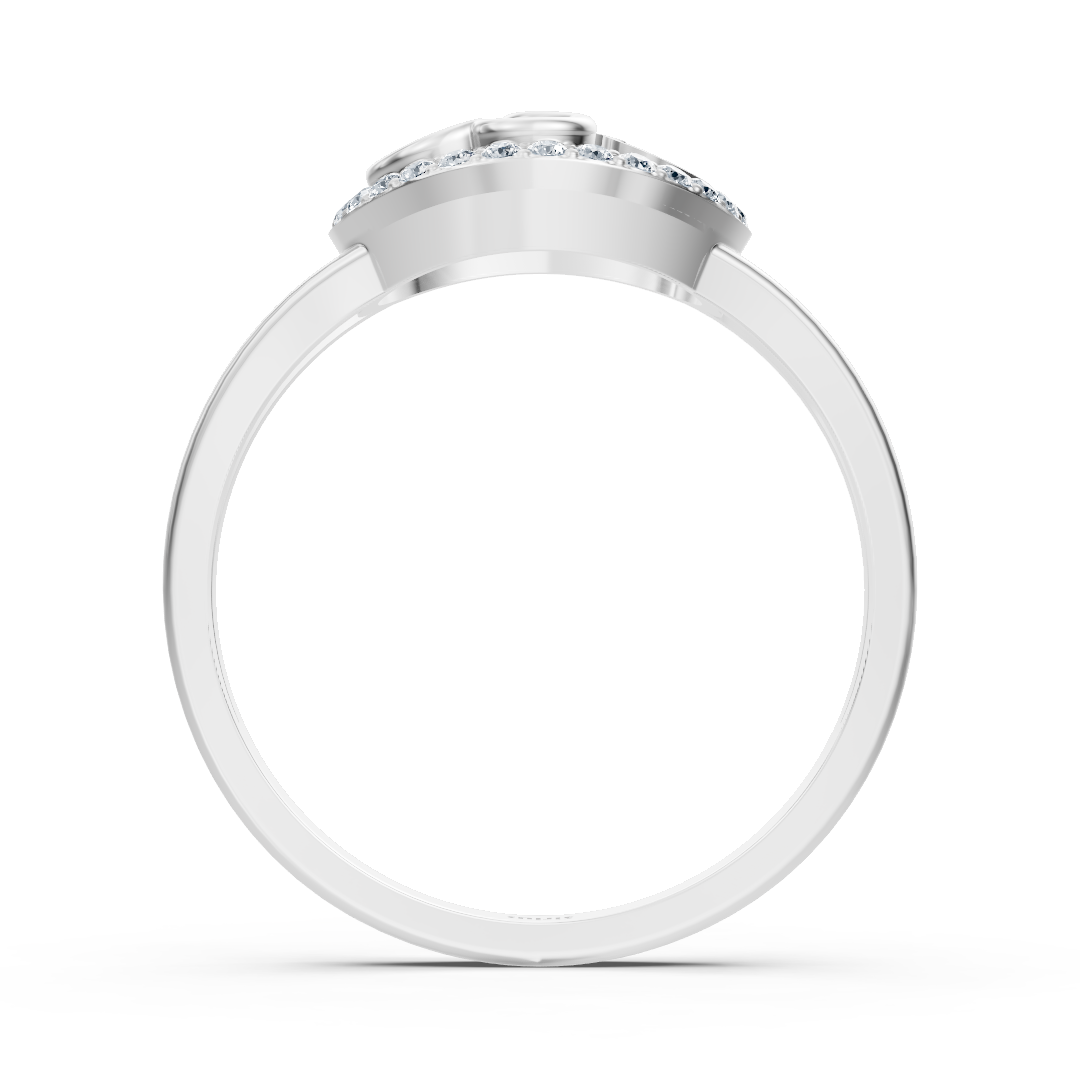 Herzförmiger Weißgold-Ring mit brillanten labordiamanten - hochwertiger Schmuck von Rosy Lab Diamonds