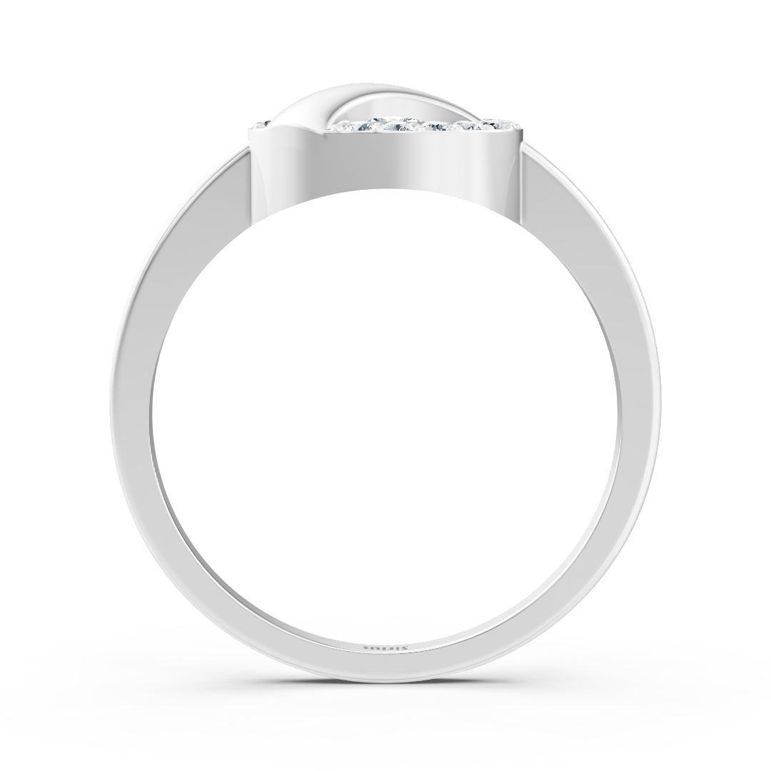 14K Beyaz Altın'dan modern daire pırlanta yüzük - Rosy Lab Diamonds'tan yüksek kaliteli Mücevher