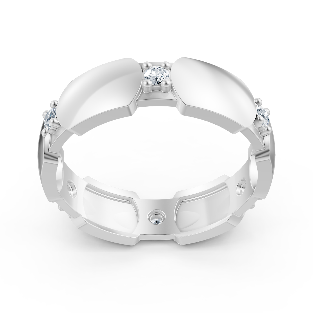 Bague exclusive en diamant en or blanc 14 carats avec diamants