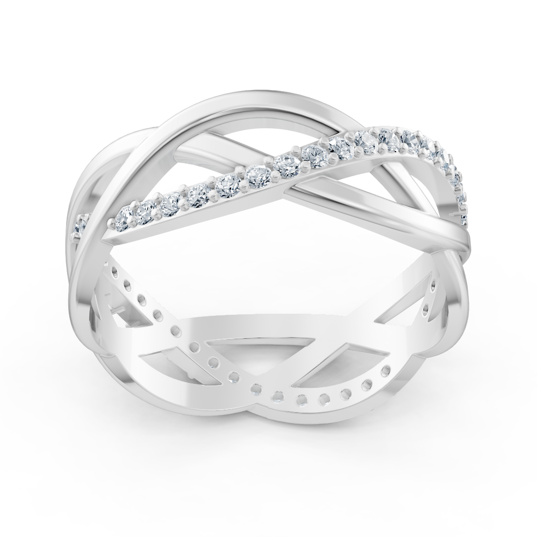 Ring mit Diamant & Diamanten in 14K Weißgold | Rosy – hochwertiger Schmuck von Rosy Lab Diamonds