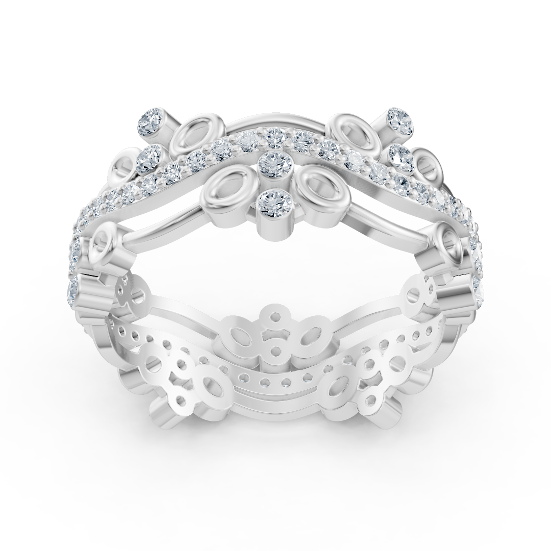 Weißgoldring mit floralen Elementen und laborgezüchteten Diamanten - hochwertiger Schmuck von Rosy Lab Diamonds