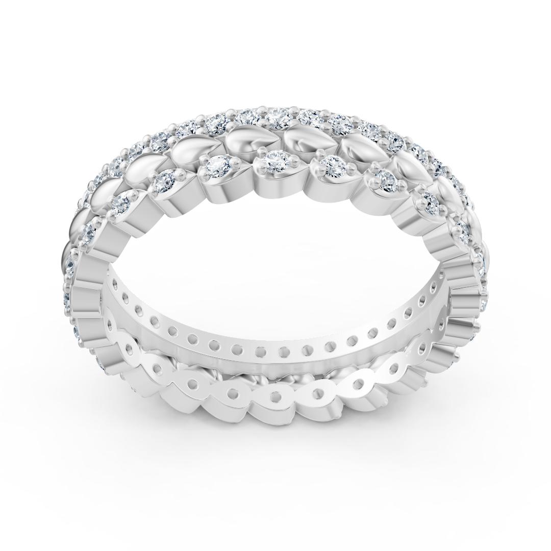 Verspielter Eternity-Ring mit runden Diamanten in Weißgold – 0,67 Karat