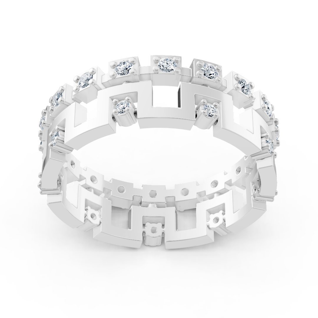 خاتم ألماس هندسي من ذهب أبيض - 0,324 قيراط - مجوهرات فاخرة من Rosy Lab Diamonds