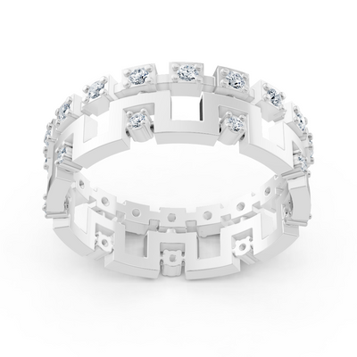Bague diamant géométrique en or blanc – 0,324 carat