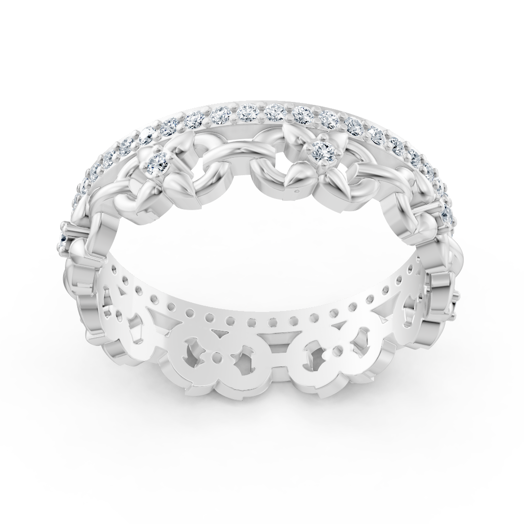 Geflochtener Diamant-Ring in Weißgold - 0,508 Karat - hochwertiger Schmuck von Rosy Lab Diamonds