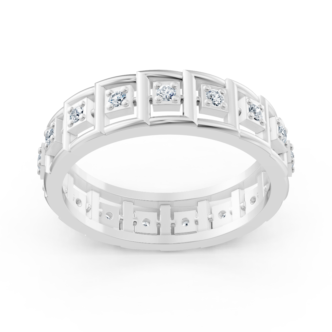 Weißgold-Ring mit 17 Labordiamanten – 0,238 Karat Eleganz