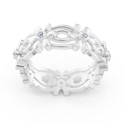 14 carat white gold Pırlanta flower ring "Delicate Blossom"