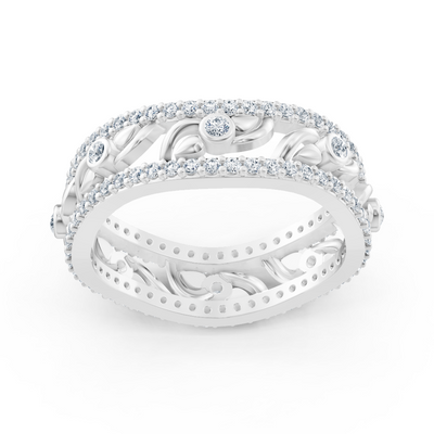 Birgie 14K White Gold Diamond Heart Vine Ring - Romantic Elegance