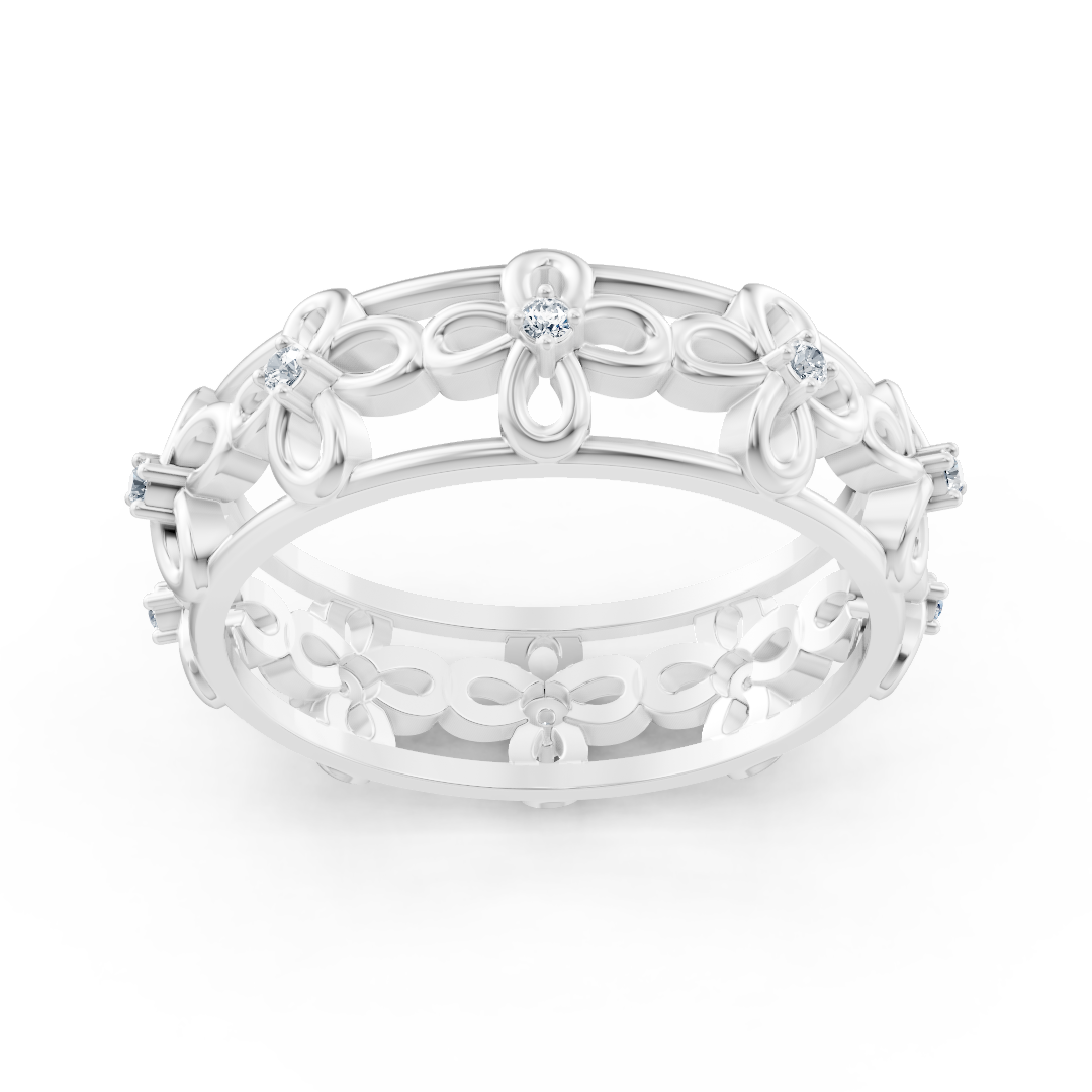 Ring mit Diamant & Labordiamanten in 14K Weißgold | Rosy – hochwertiger Schmuck von Rosy Lab Diamonds