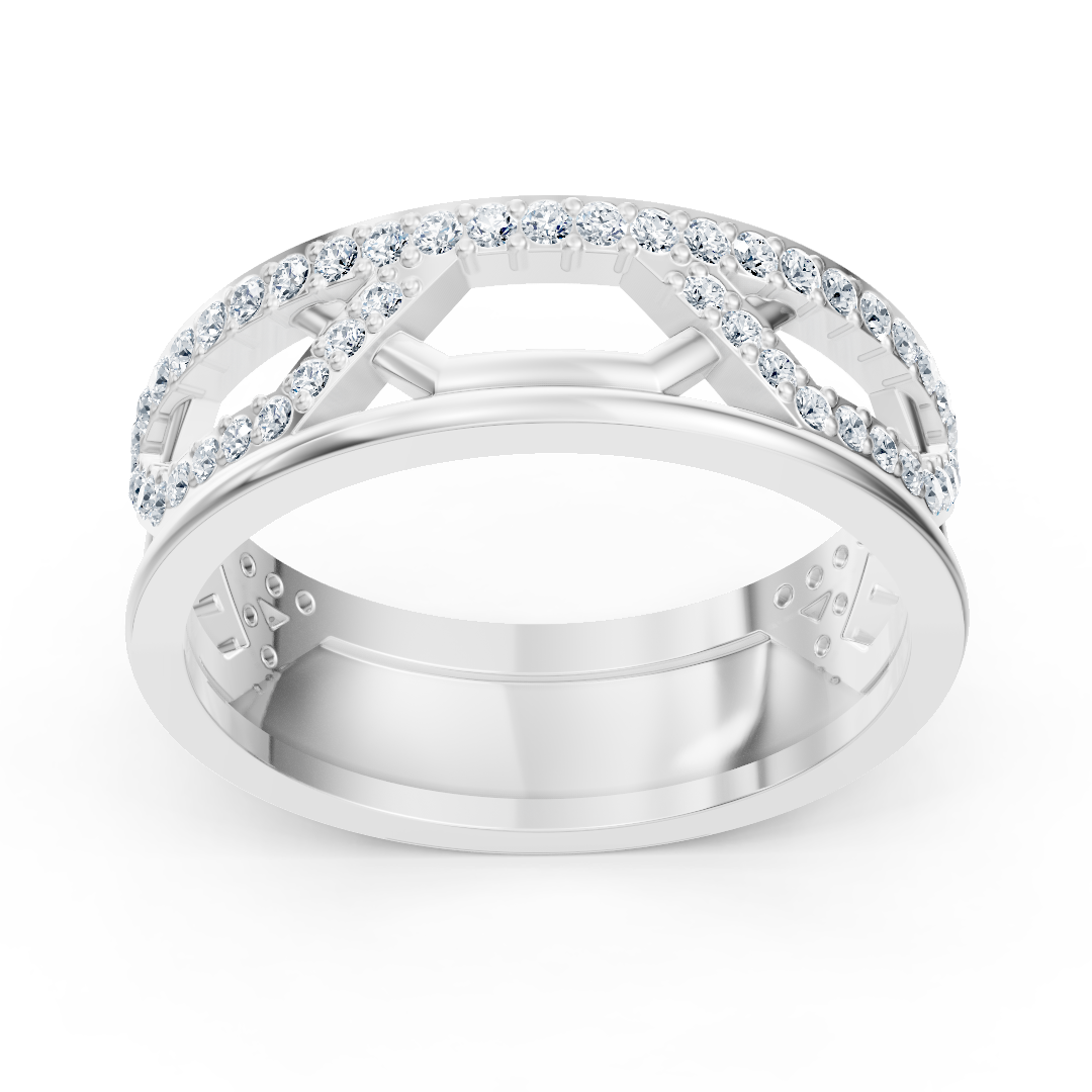 Statement ring with lab-grown diamonds in White Gold - high-quality Jewelry by Rosy Lab Diamonds
