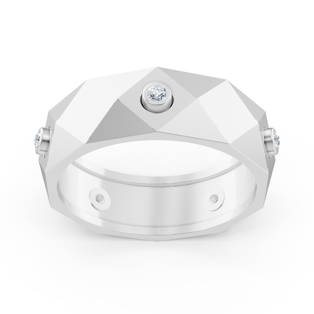 Ring mit Diamant & Labordiamanten in 14K Weißgold | Rosy – hochwertiger Schmuck von Rosy Lab Diamonds