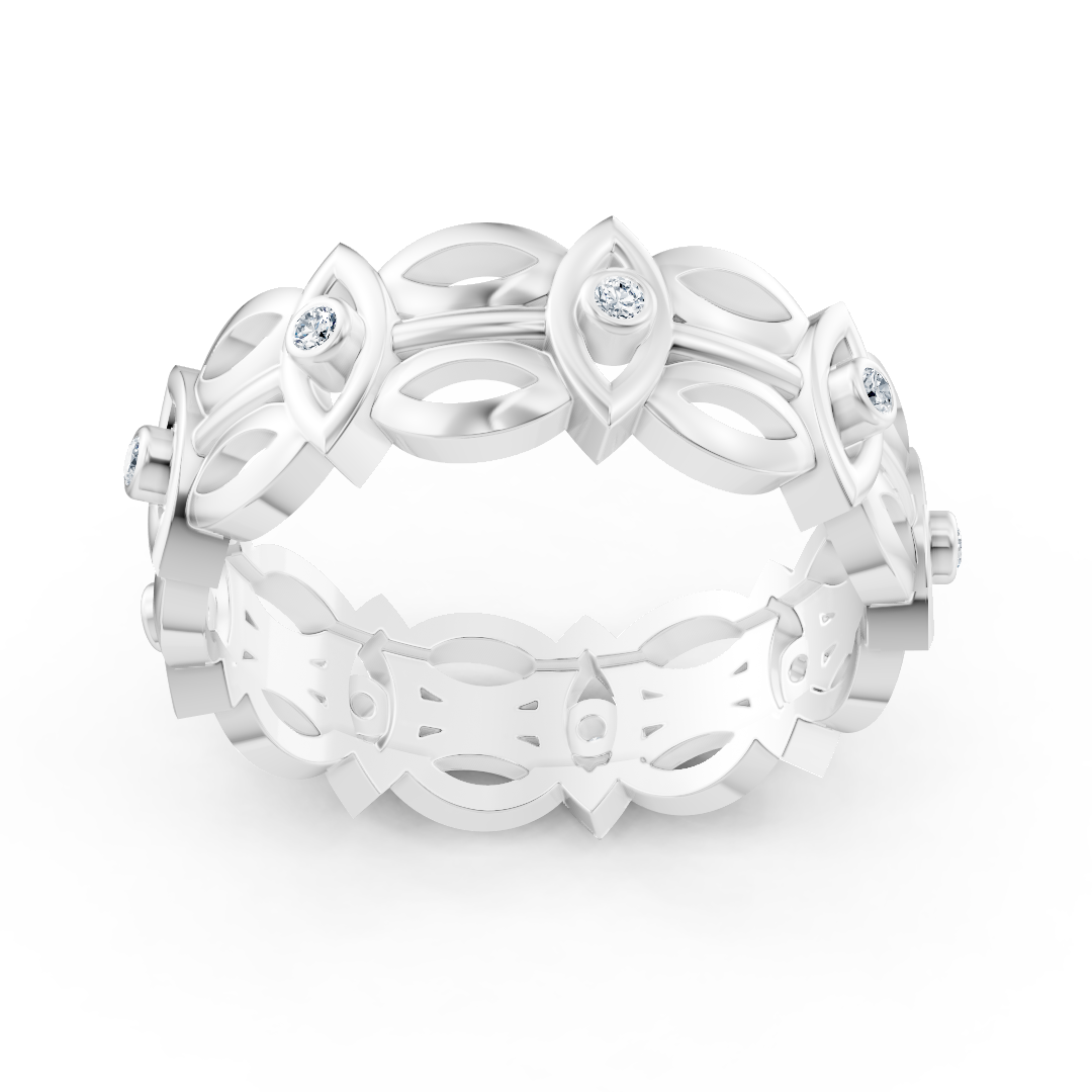 Weißgoldring mit Augenmotiv & Labordiamanten - hochwertiger Schmuck von Rosy Lab Diamonds