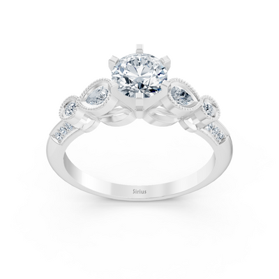 Verlobungsring Fiorina mit 1,01 ct Labordiamanten in 14K Weißgold