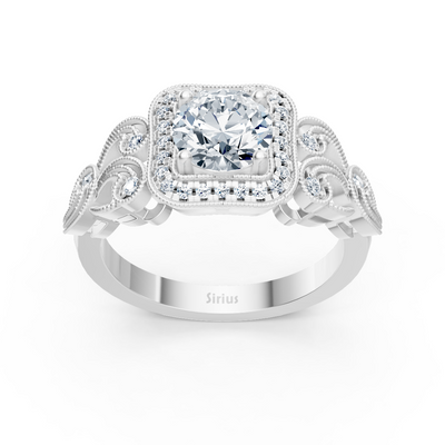 Verspielter Diamantring aus Weißgold mit Rundschliff – 14K