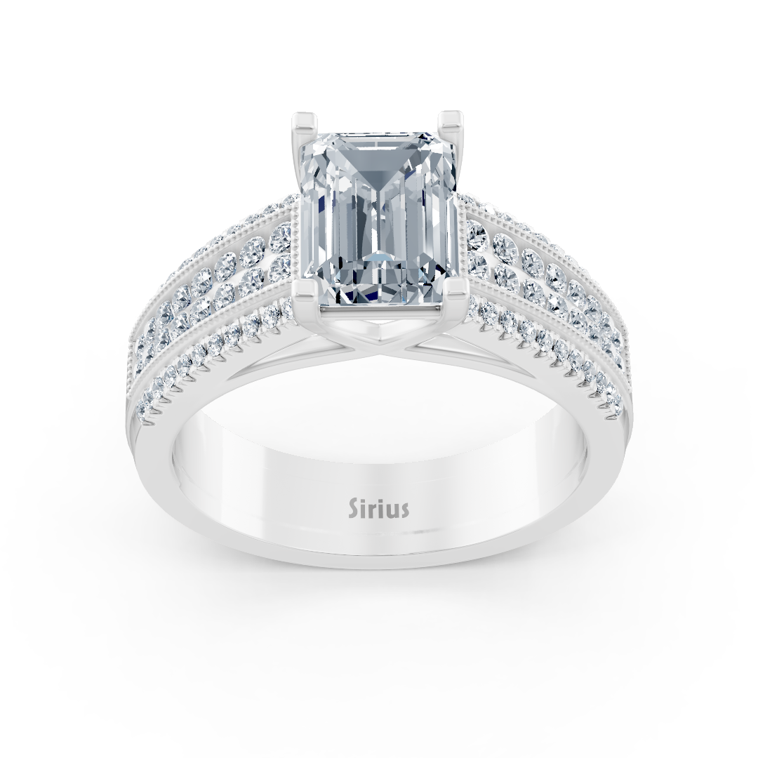 Weißtopas-Ring mit Labordiamanten in 14K Weißgold | Rosy – hochwertiger Schmuck von Rosy Lab Diamonds