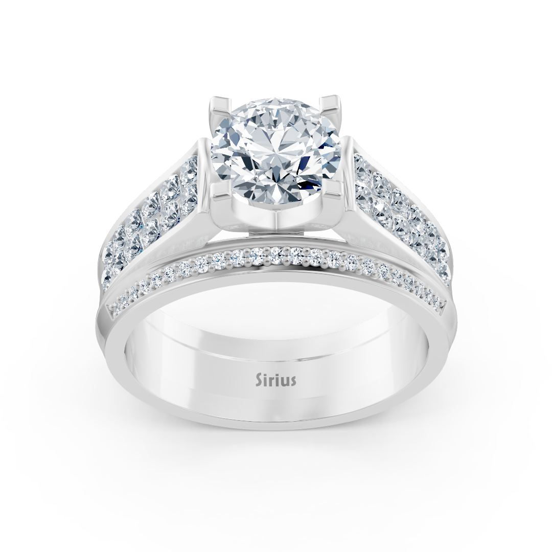 Yellow gold ring with 1.50 ct. lab diamond in timeless design