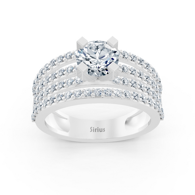 White gold ring with 1.50 ct. pavé-set lab-created diamonds