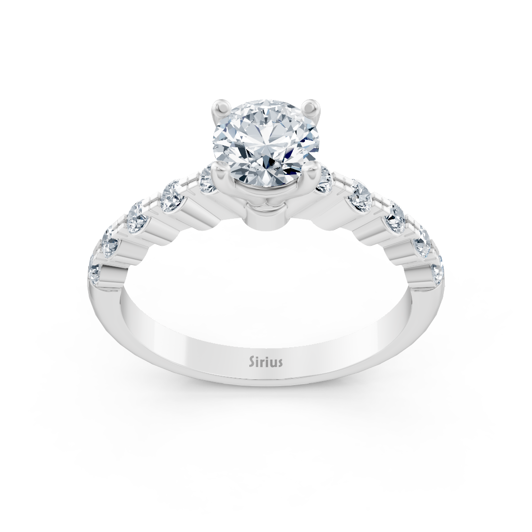 Half Eternity & Solitaire Diamond Ring White Gold – high-quality Jewelry from Rosy Lab Diamonds