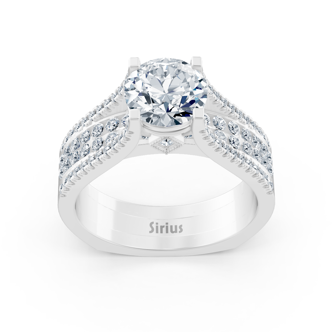 Exclusive white gold ring with white topaz & diamonds