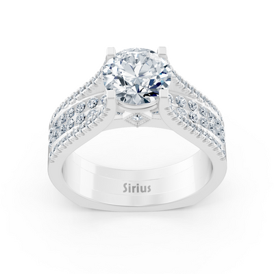Exclusive white gold ring with white topaz & diamonds