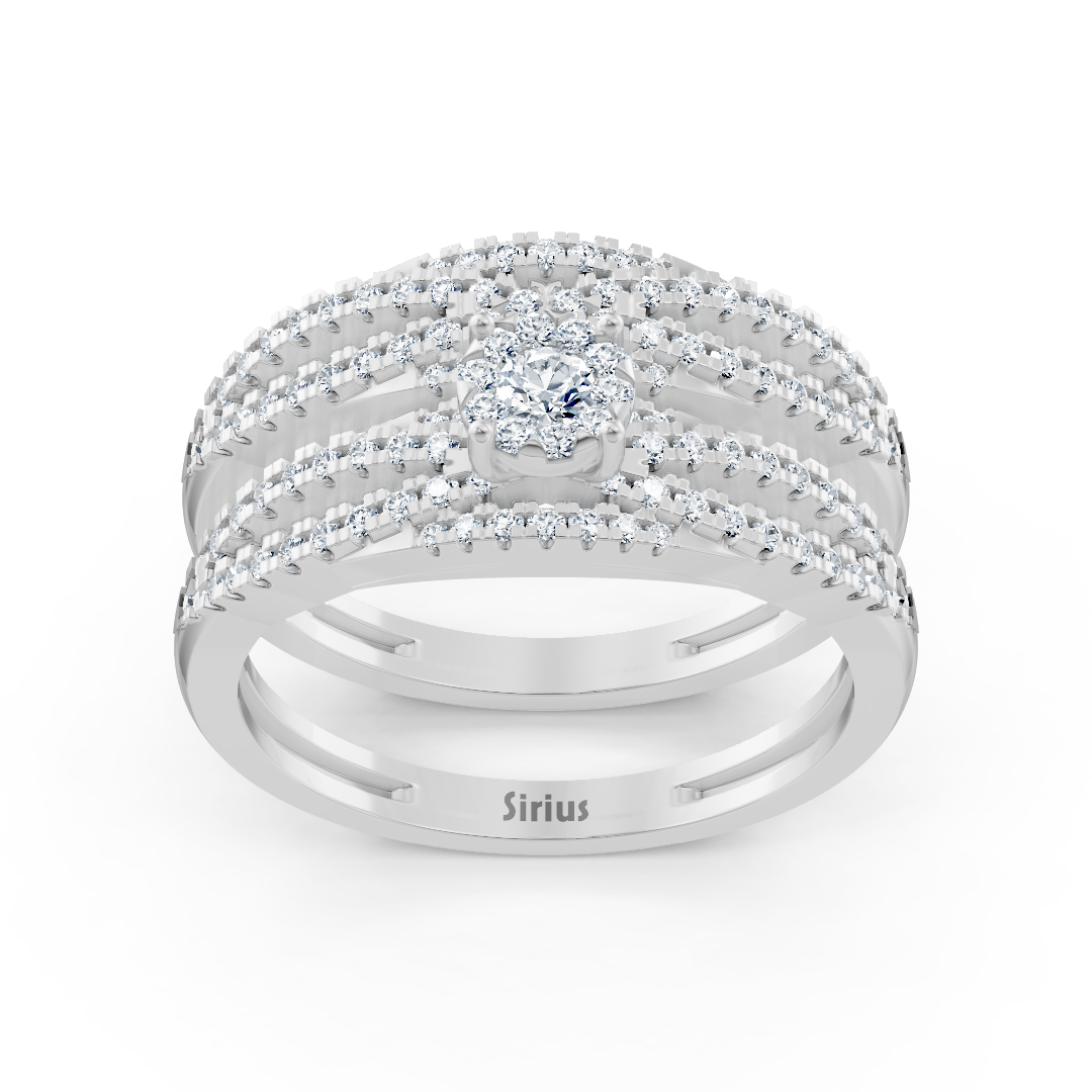 Strahlender Mehrfach-Diamantring - Weißgold - hochwertiger Schmuck von Rosy Lab Diamonds